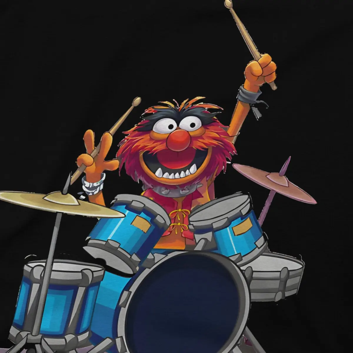 Animal Drummer The Muppet Show T Shirt Grunge O-Neck TShirt Polyester Clothes