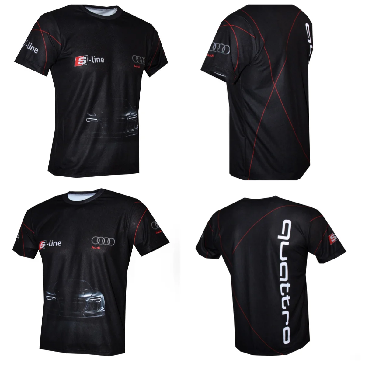 

Лето 2022, мужской гоночный костюм Audi, быстросохнущая футболка, новейший мотоциклетный дышащий свободный модный повседневный костюм с короткими рукавами Y2K
