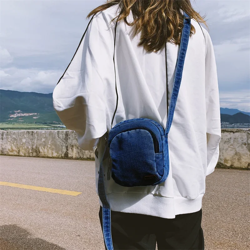 New Jeans Women's Bag Mini Canvas Handbag Denim Shoulder Crossbody Bag Phone Messenger Bag Y2K Satchel Student Eco Bag Korean