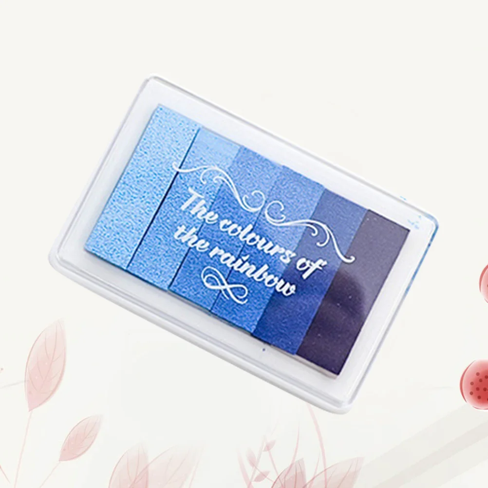 1 قطعة قوس قزح مختمة ختم مجموعة 6-اللون التدرج متعدد الألوان الحرفية منصات الحبر DIY بها بنفسك سجل القصاصات بصمة الفن ختم العمل
