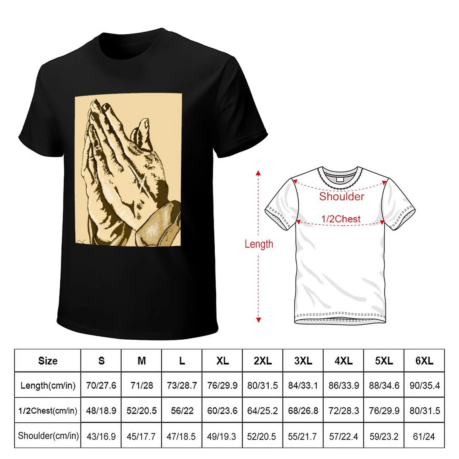 Drawing of praying hands T-Shirt Comfort Stretch Tee Shirt