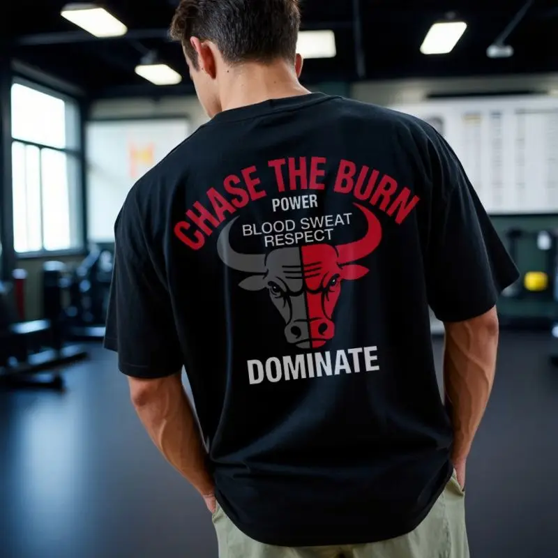 

Хлопковая футболка с короткими рукавами для фитнеса с принтом бычьей головы, летняя мужская свободная футболка в американском стиле ретро, новый тренд, повседневный комфортный топ на улице