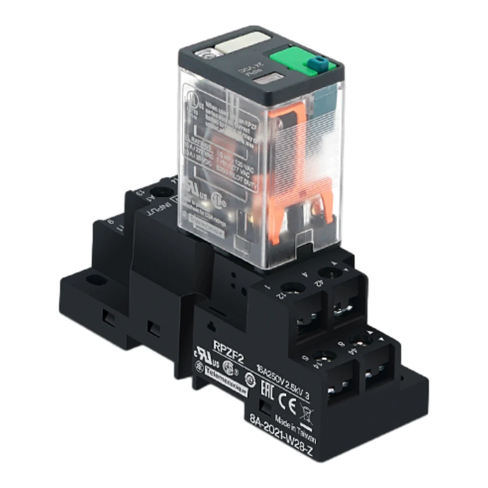 Original NEW 15A Big 8Pin 2NO 2NC Intermediate Relay for Schneider RPM22BD RPM22P7 DC24V AC230V with Base/RPZF2