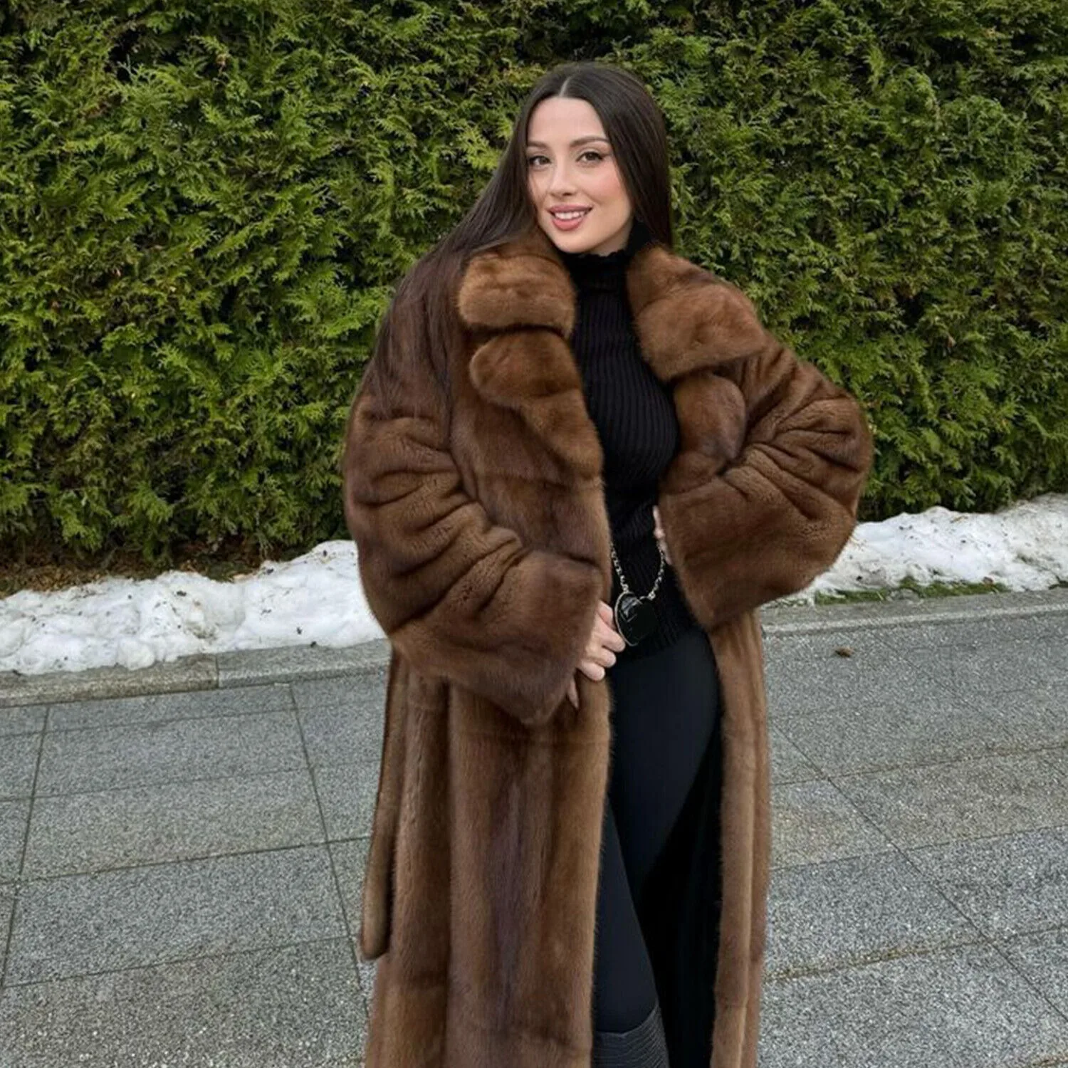 Women Real Mink Fur Coats Natural Genuine Fur Long Jacket Winter Luxury Overcoat women\'s clothing trend 2024 New in coats