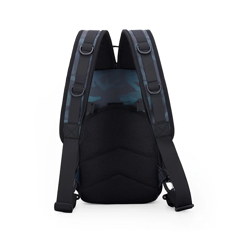 Herren-Doppelschulterrucksack, Einzelschulter-Umhängetasche zum Angeln, Outdoor-Ködertasche, Wander-Brusttasche, funktionelle Outdoor-Tasche, Tarnfarben-Reise-Sporttasche, Wander-Cross-Country-Rucksack, verschleißfeste – Detail 9