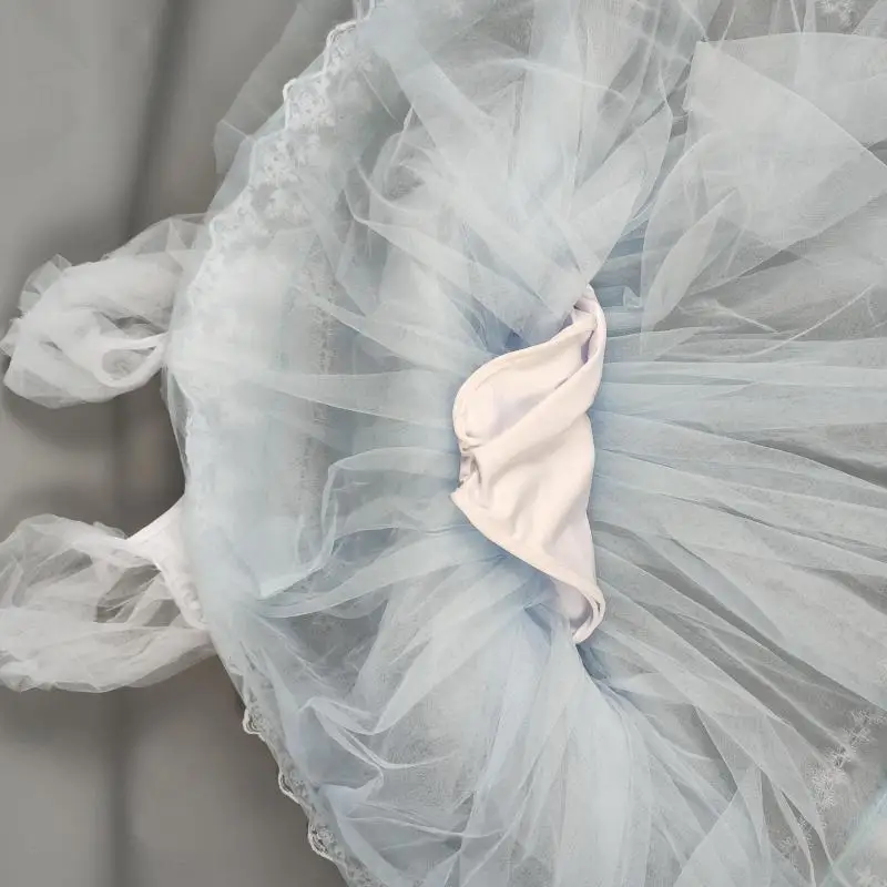 Blauwe Lange Romantische Ballet Tutu Rok Voor Meisjes Kinderen Vrouwen Zachte Tule Lange Jurk Uitvoering Kostuums Giselle Spaanse Jurk