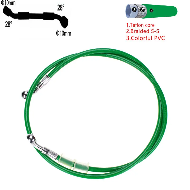 400mm-2400mm Brake Hose Hydraulic DOT Line Cable 10mm 28° Banjo for Suzuki Kawasaki Yamaha Pipe Line Braided oil hose