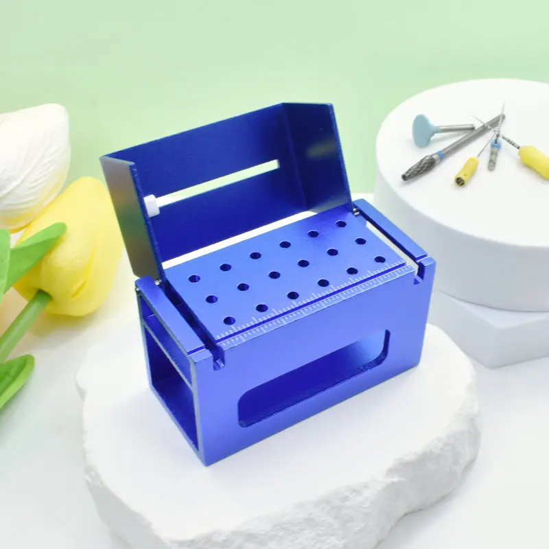 

Dentist Material Metal Tool 18holes Dental Instrument Endo Files Holder Polishing Burs Holder High Speed Bur Holder Box Case