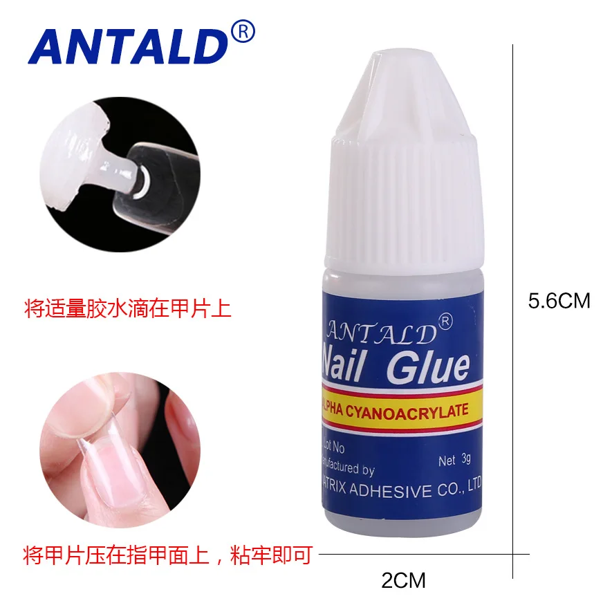 5 Bottles Super Nail Glue (Extra Strength) 3g  Super nail Glue professional Salon Quality,Quick and Strong Nail liquid adhesive