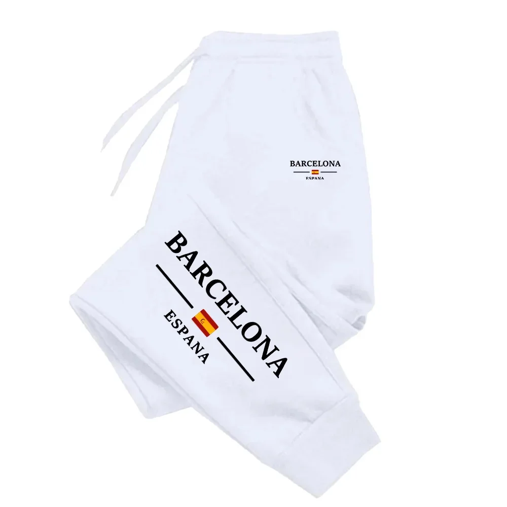 Hot Men's Fashionable Autumn Winter Casual Pants High-quality Barcelona Pattern Printed Jogging Fitness Casual Sports Pants