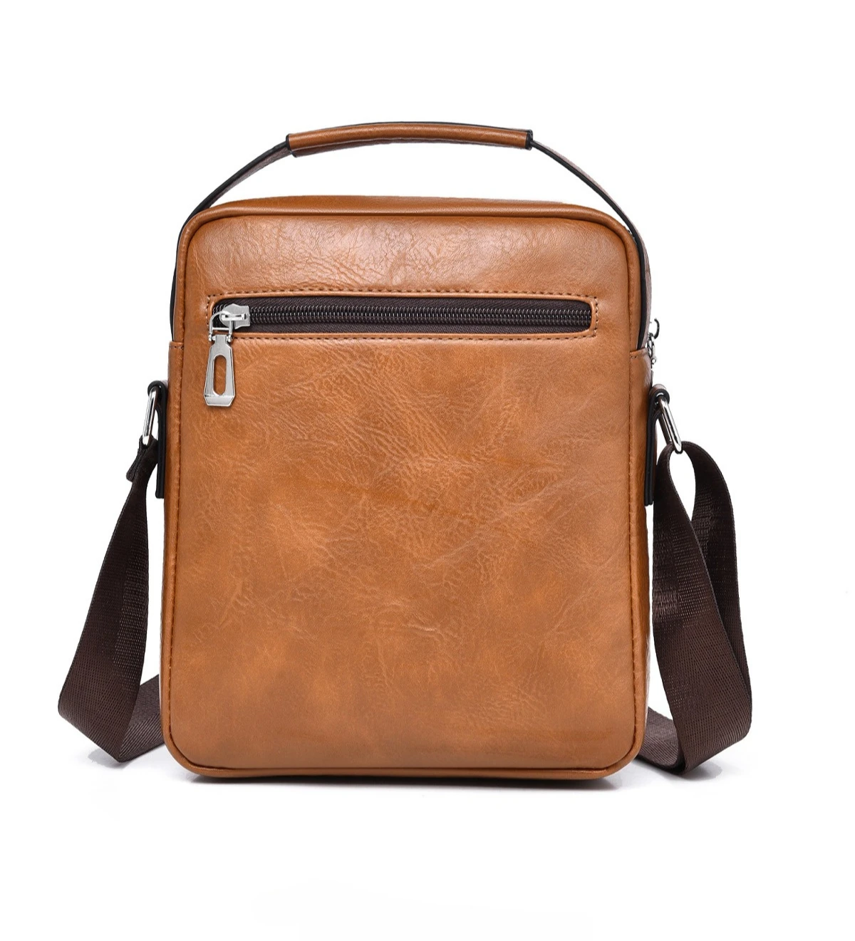 Vertical Crossbody Messenger Bag Top Handle Multi‑Zipper Pockets Adjustable Strap for Business Commute Urban Daily Travel Carry