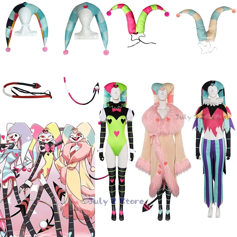 Helluva S2 Fizzarolli منامة ثوب النوم تأثيري حلي الملابس أنيمي البدلة شيطان الأسنان هالوين حفلة يتوهم للجنسين مثير الزي