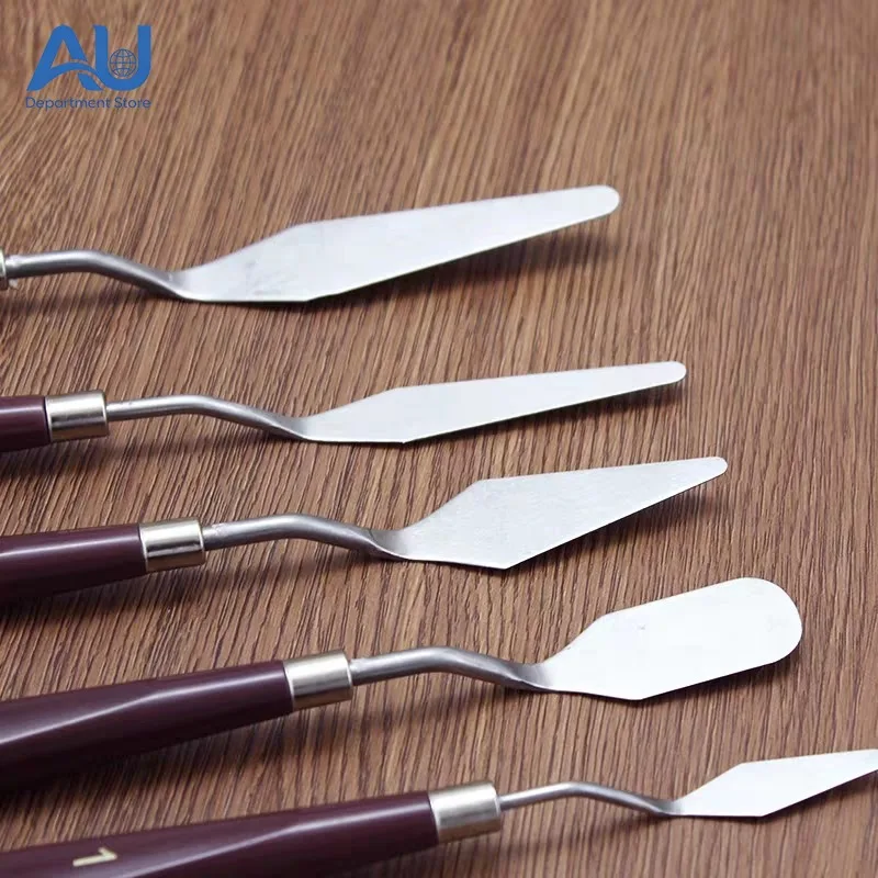 Latest relief spatula stainless steel scraper five piece set baking tool, cream scraper