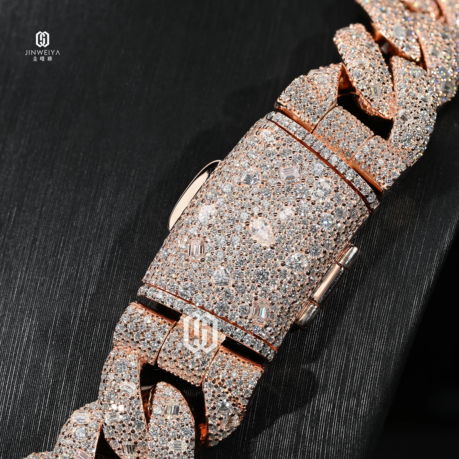Honeycomb Setting .22mm Miami Cuban Link Chain VVS Moissanite Various Cut Hip Hop Brass Luxury Jewelry