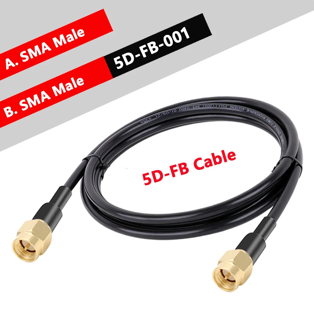 5D-FB Antenna Extension Coaxial Cable SMA to SMA Male Connector Female Plug for CDMA GSM 3G 4G LTE WiFi Antenna RF Coaxial Cable