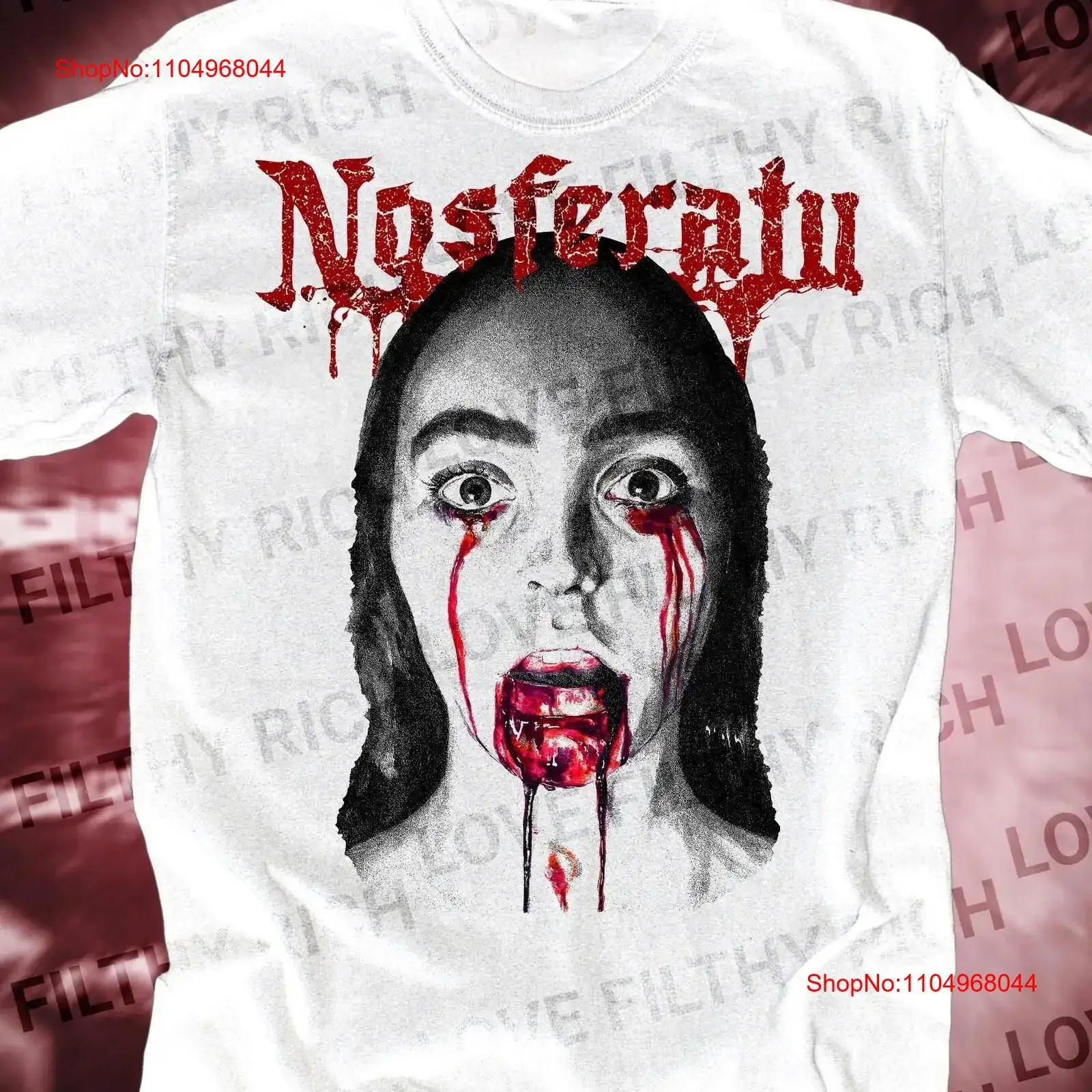 Nosferatu تي شيرت خمر ريترو مصاص دماء فيلم الرعب الملابس الكلاسيكية العد Orlock Memorabilia فريد ميرش خمر غسلها