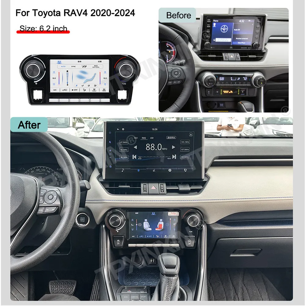 For Toyota RAV4 2020 2021 2022 2023 2024 AC Panel Air Conditioning Climate Board Voice Control LCD Touch Climate Control Screen