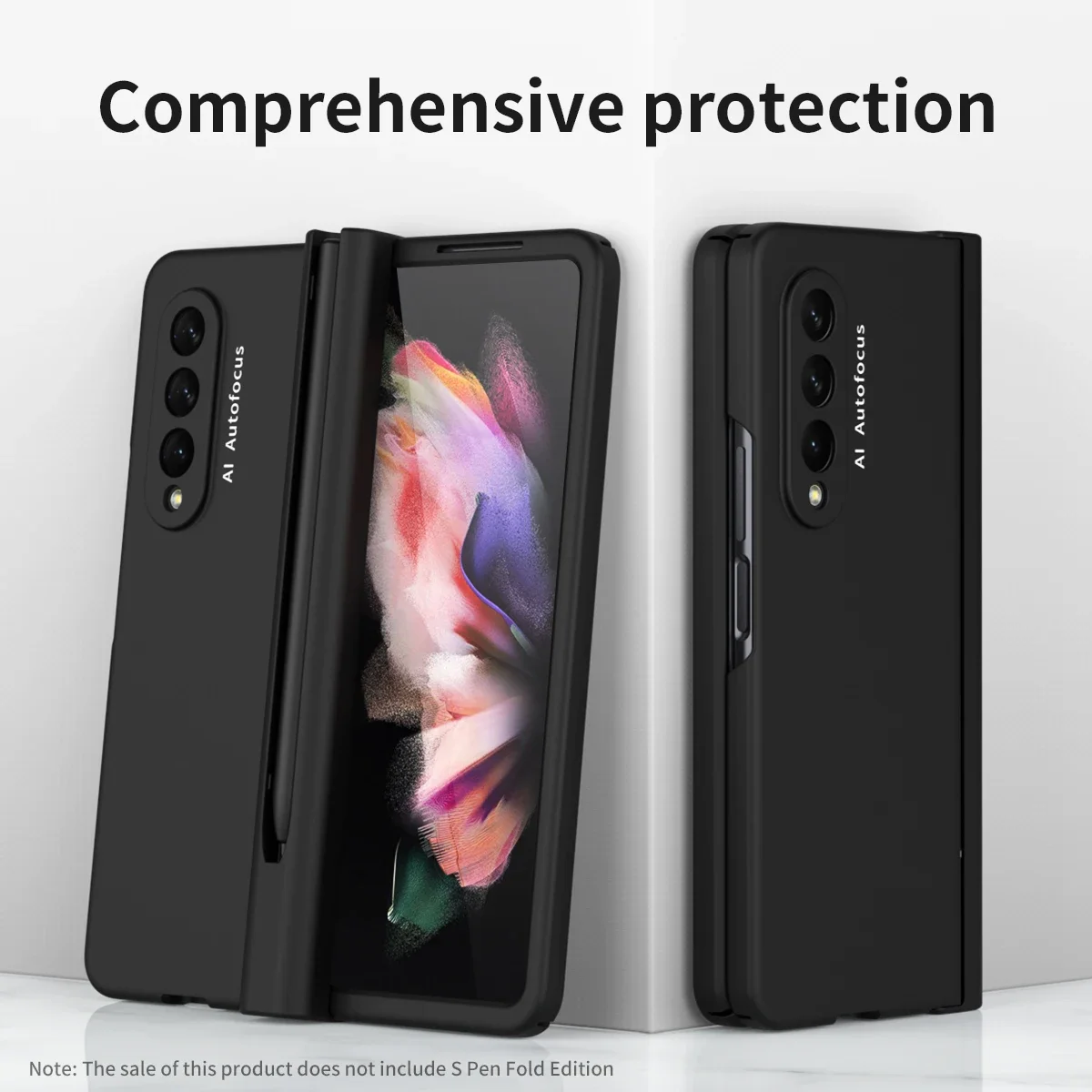 Case For Samsung Galaxy Z Fold 5 4 3 5G With Front Screen Protector Glass Pen Slot For S Pen Fold Edition Hinge Plastic Cover