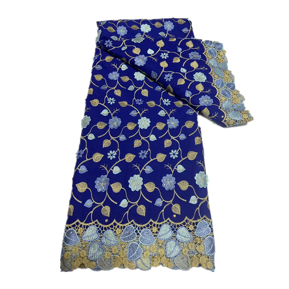 

Elegant African Embroidery 3D Flower Water Soluble Lace Fabric New Swiss Voile Lace With Applique For Wedding Party Sewing 19A13