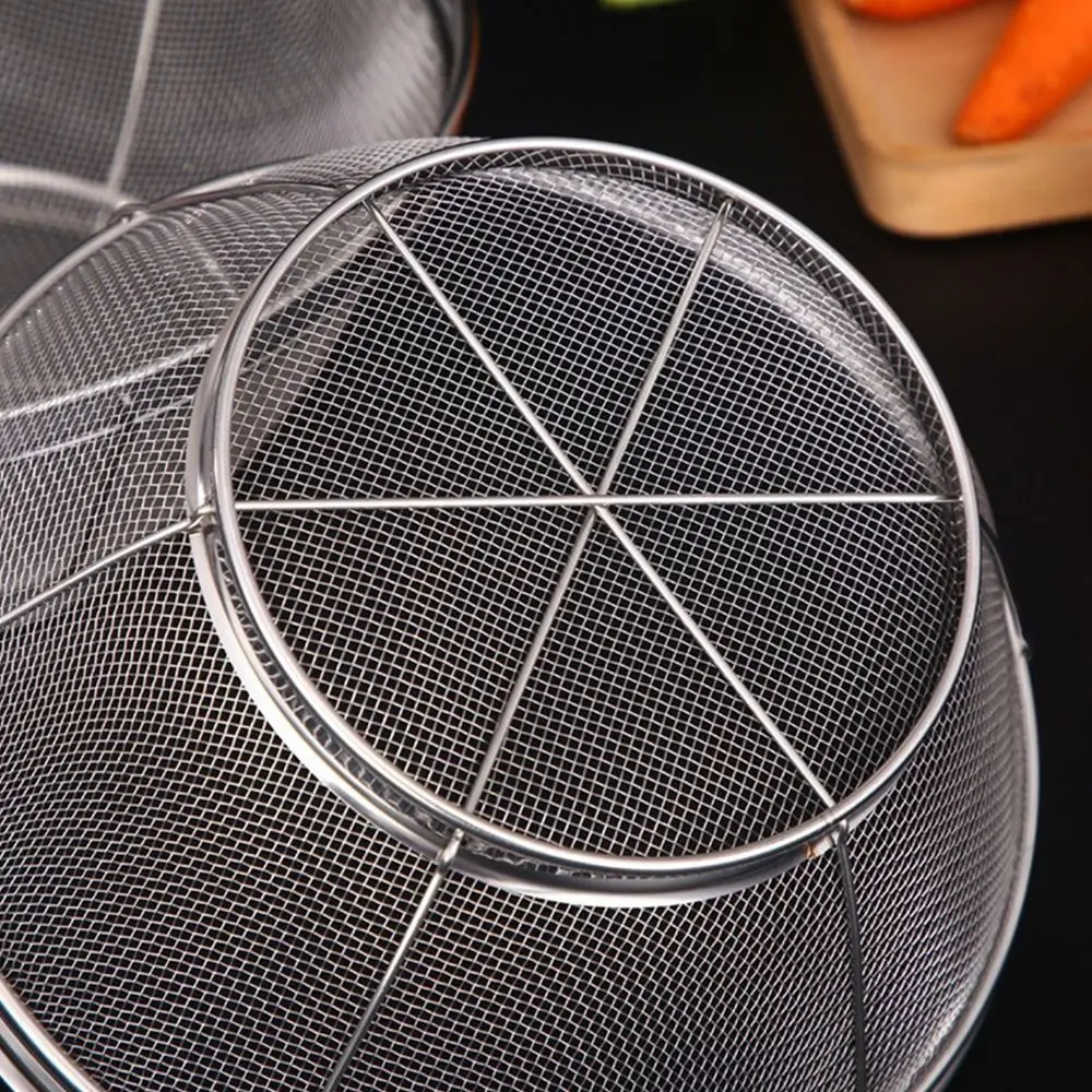 Stainless Steel Fine Mesh Strainer Multi Function Self-draining Base Kitchen Colander Vegetable Fruit Washing Strainer Basket
