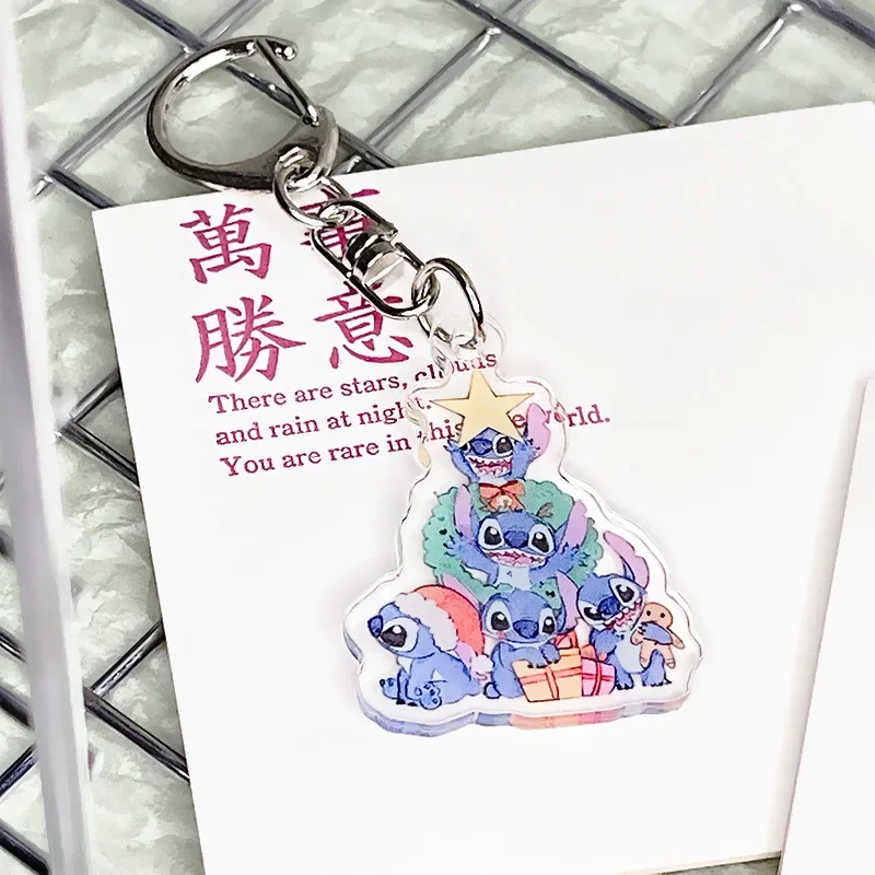 

Disney Stitch Acrylic Keychain Winnie Pendant Mobile Phone Decoration Keychain Pendant Children's Toys Birthday Gift