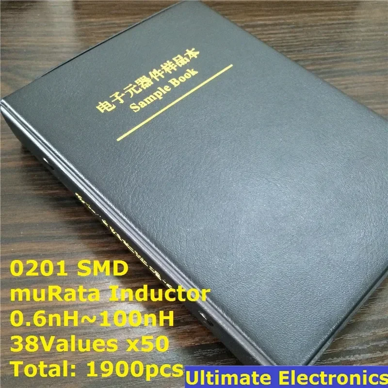 38Valuesx50Pcs 0201 SMD Chip Inductors Sample Book Assorted Kit 0.6nH~100nH Sample Kits