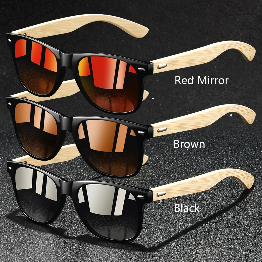 3er-Set Modische Vintage-Sonnenbrillen aus Bambusholz, Quadratisch, für Damen und Herren, Luxus-Designer-Sonnenbrillen zum Fahren und Angeln – Detail 11