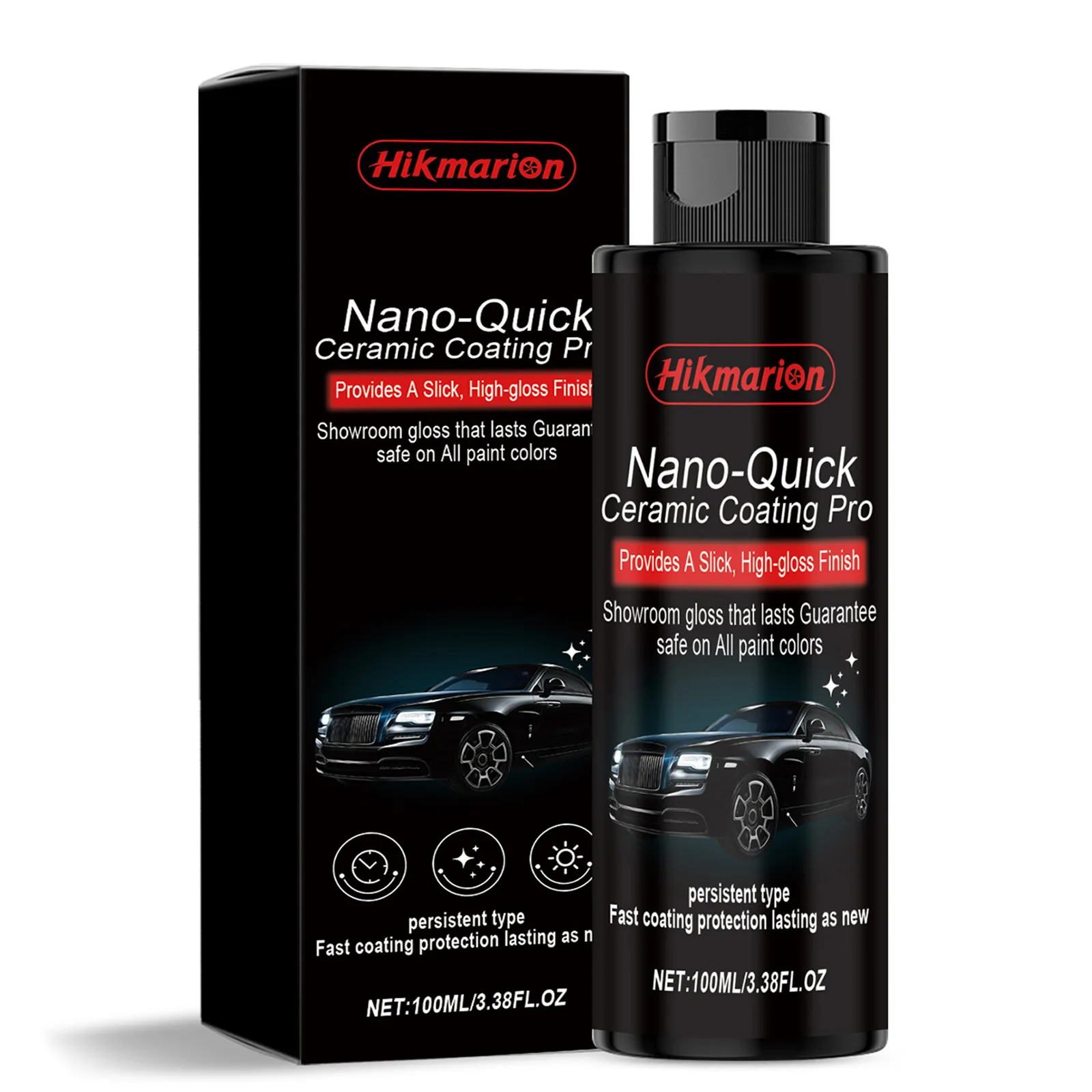 Keramikbeschichtung für Auto Hydrophobe Nano-Beschichtung mit Hochglanz Langanhaltender Schutz Stellt Schwarze Farbe für Autopflege wieder her