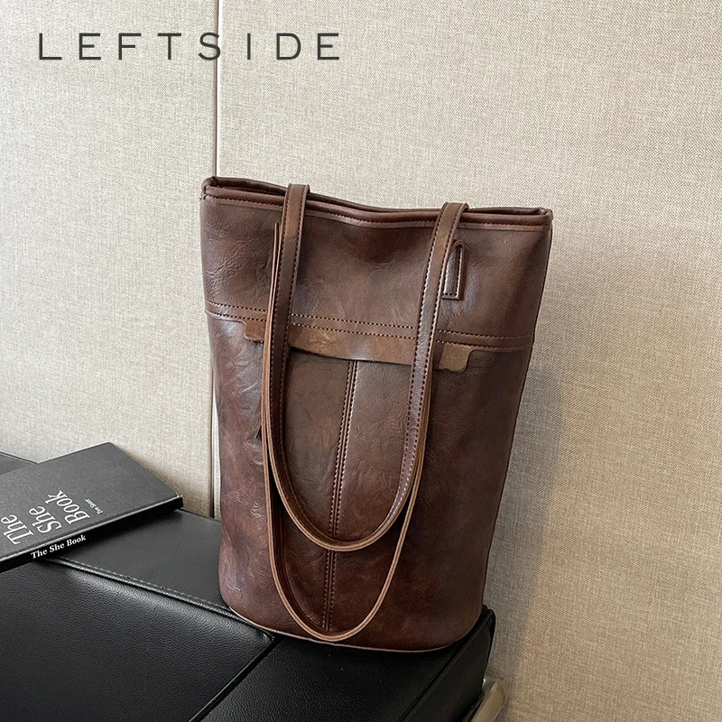 

Левая сторона, сумка-тоут из искусственной кожи в стиле ретро для женщин, зимняя тенденция 2024, новая мода, сумки Y2K, женские дорожные сумки на плечо под мышками