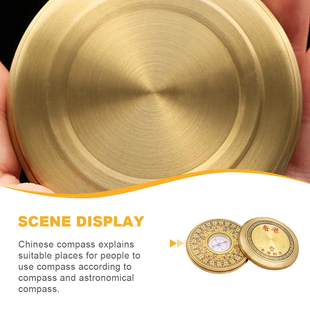 Compass Round-shaped Chinese Multi-functional Navigation Tool Ancient Experiment Chic Traditional Alloy