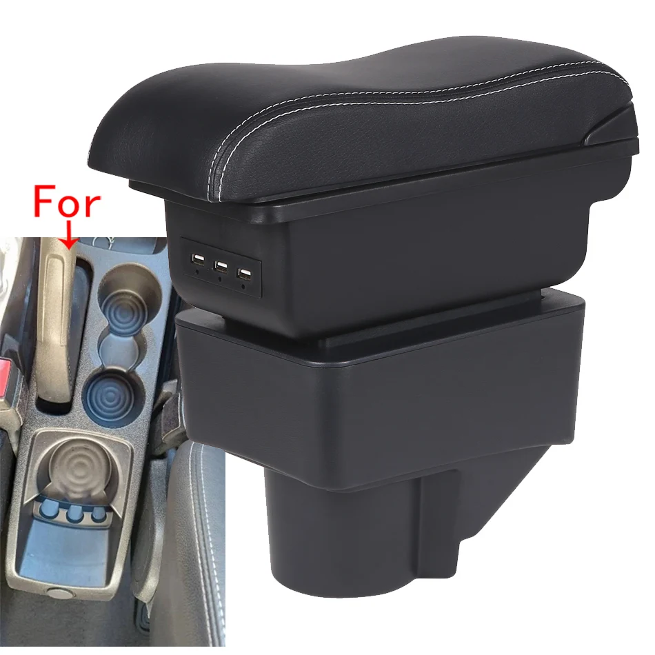 For Ford Fiesta Armrest Box For Ford Fiesta 3 Car Armrest 2011-2018 Car Storage Box Accessories PU Leather easy installation