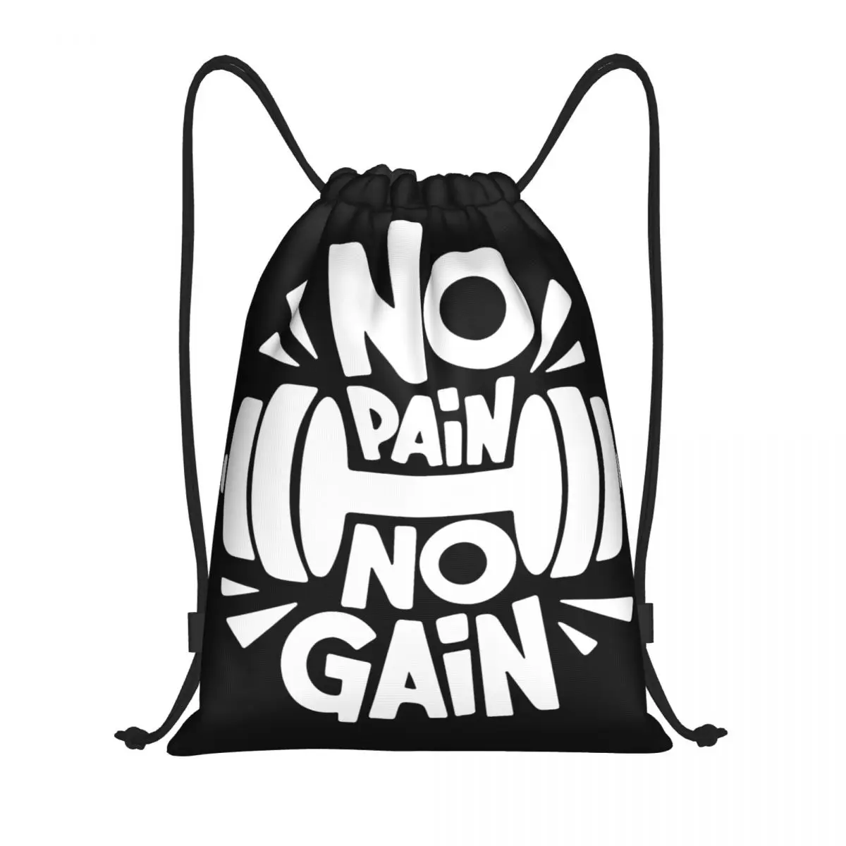 No Pain No Gain bolsas de cordón portátiles multifunción, bolsa deportiva para libros