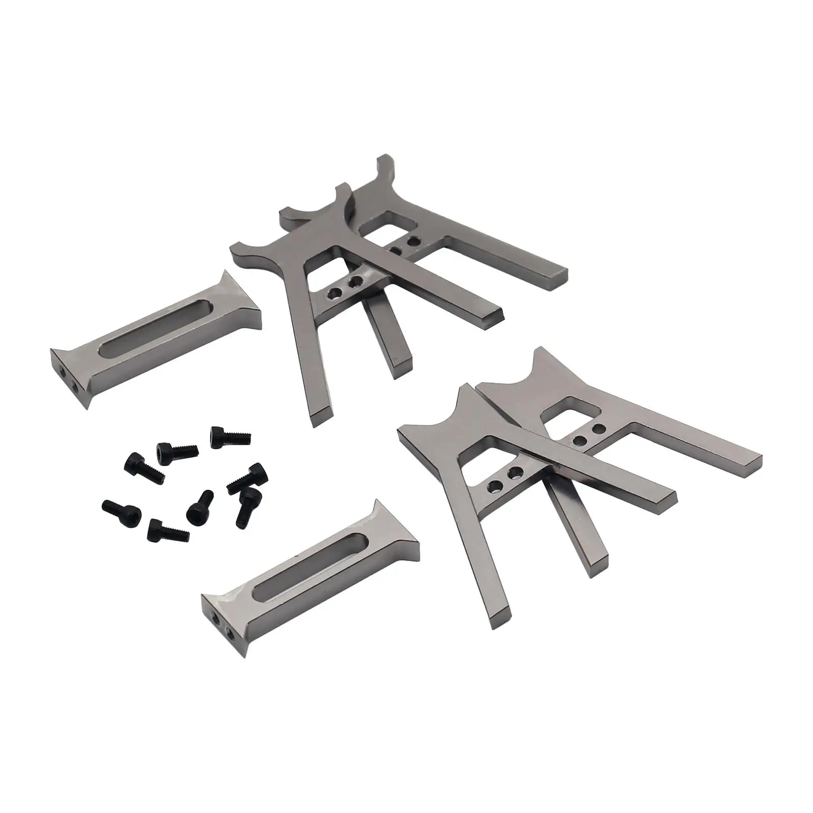 2Pcs RC Repair Workstation Jack Stand Maintenance DIY Aluminum Alloy Display Platform for 1/18 1/24 Model Crawler Truck Vehicle