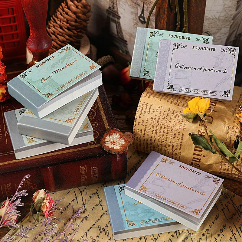 50pcs/lot Memo Pads Material Paper Chapter of Memories Junk Journal Paper diary Scrapbooking Cards Background Decoration Paper