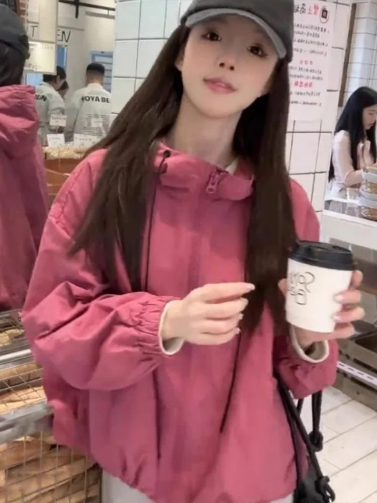 Premium ort Women's Workwear Jaet American Chic Faionable Spring Autumn Coat Casual Loose Fit Single Piece Regular Length