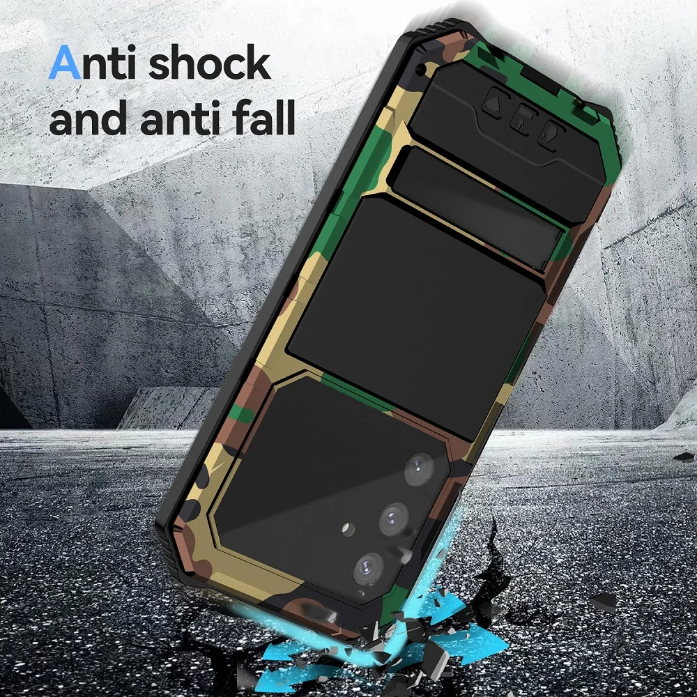 For Samsung Galaxy S25 S24 Fe Case Metal Heavy Duty Armor Shockproof Phone Cover With Built-in Screen Protection Cover Coque