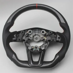 Replacement Real Carbon Fiber Steering Wheel with Leather for Mazda CX-5 CX5 2017-2021