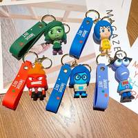 3D Anime Figures Doll Brain Agent Team INSIDE OUT Cartoon Car Keychain Ring Pendant Animation Action Figure Small Gift
