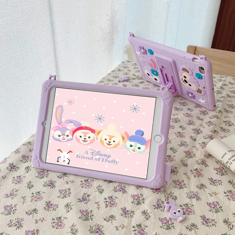 Funda de silicona suave con dibujos animados para niños, carcasa con correa de soporte para iPad Mini 1, 2, 3, 4, 5, 6, Pro 12,9, 2015, 2018, 2th,