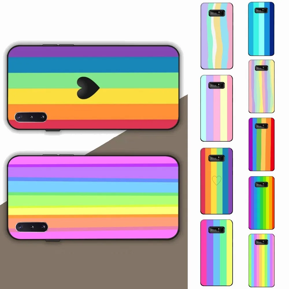 

Colorful Rainbow Stripe Phone Case For Samsung Note 8 9 10 20 pro plus lite M 10 11 20 30 21 31 51 A 21 22 42 02 03