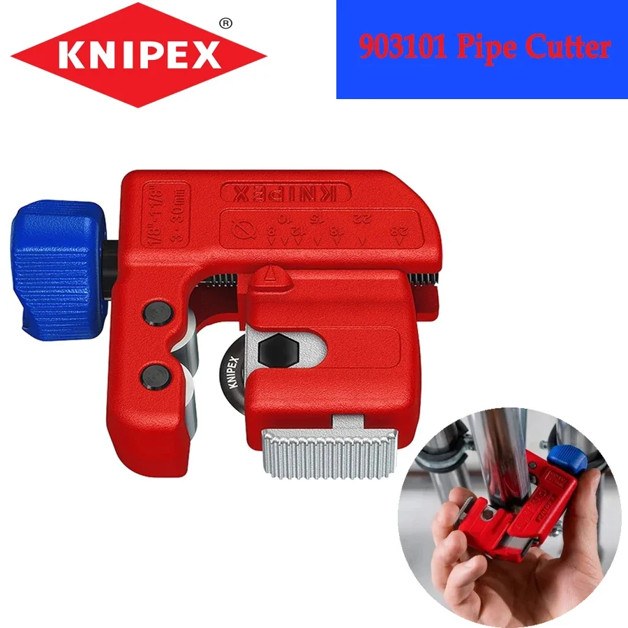 

KNIPEX 903101 TubiX S Mini Pipe Cutter for Pipe Cutting in Confined Space Automatic Clamping Steel and Copper Tube Cutter