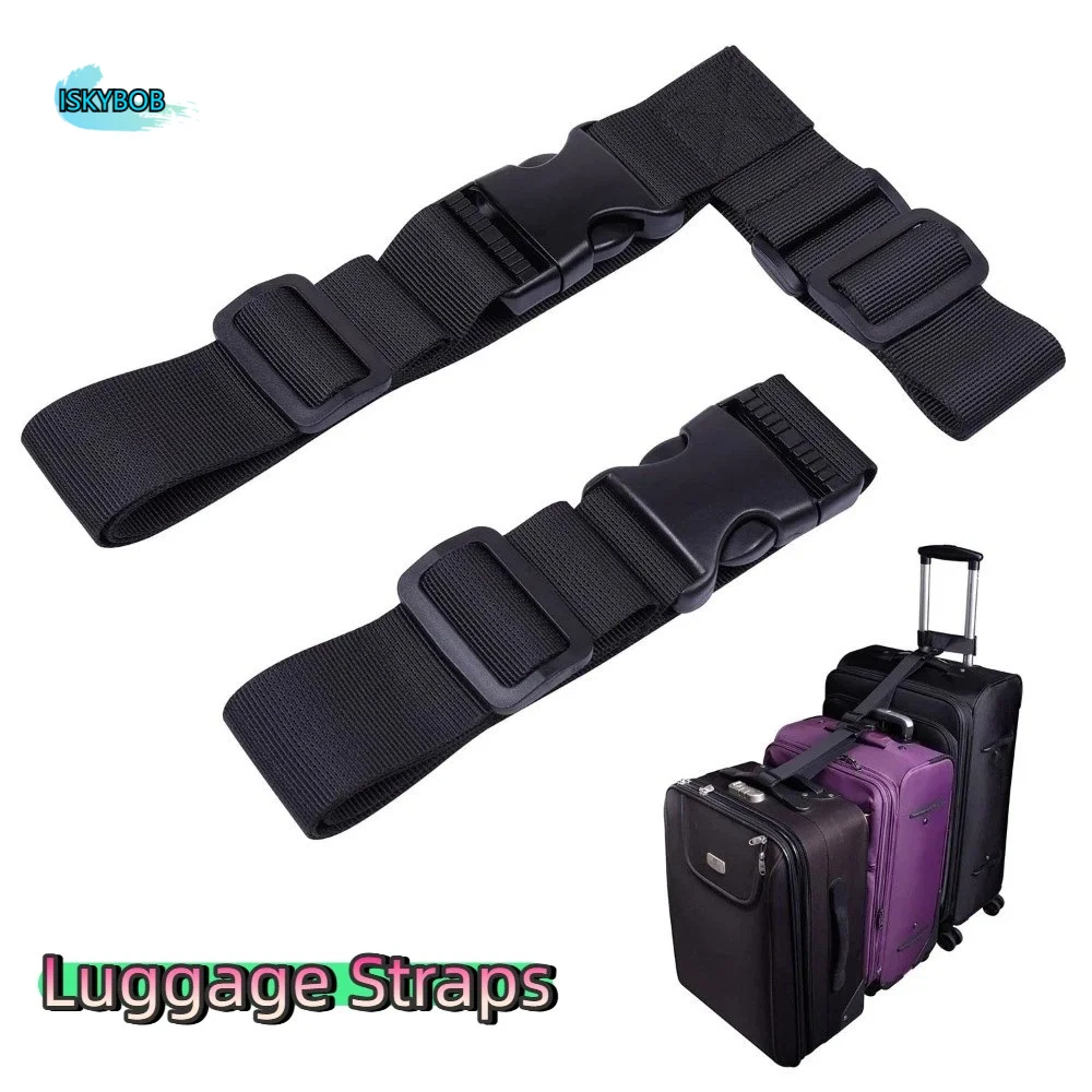 

2SET Adjustable Luggage Straps Anti-Lost Nylon Material Travel Bag Belt Secure Fastening Portable Anti-theft Strap