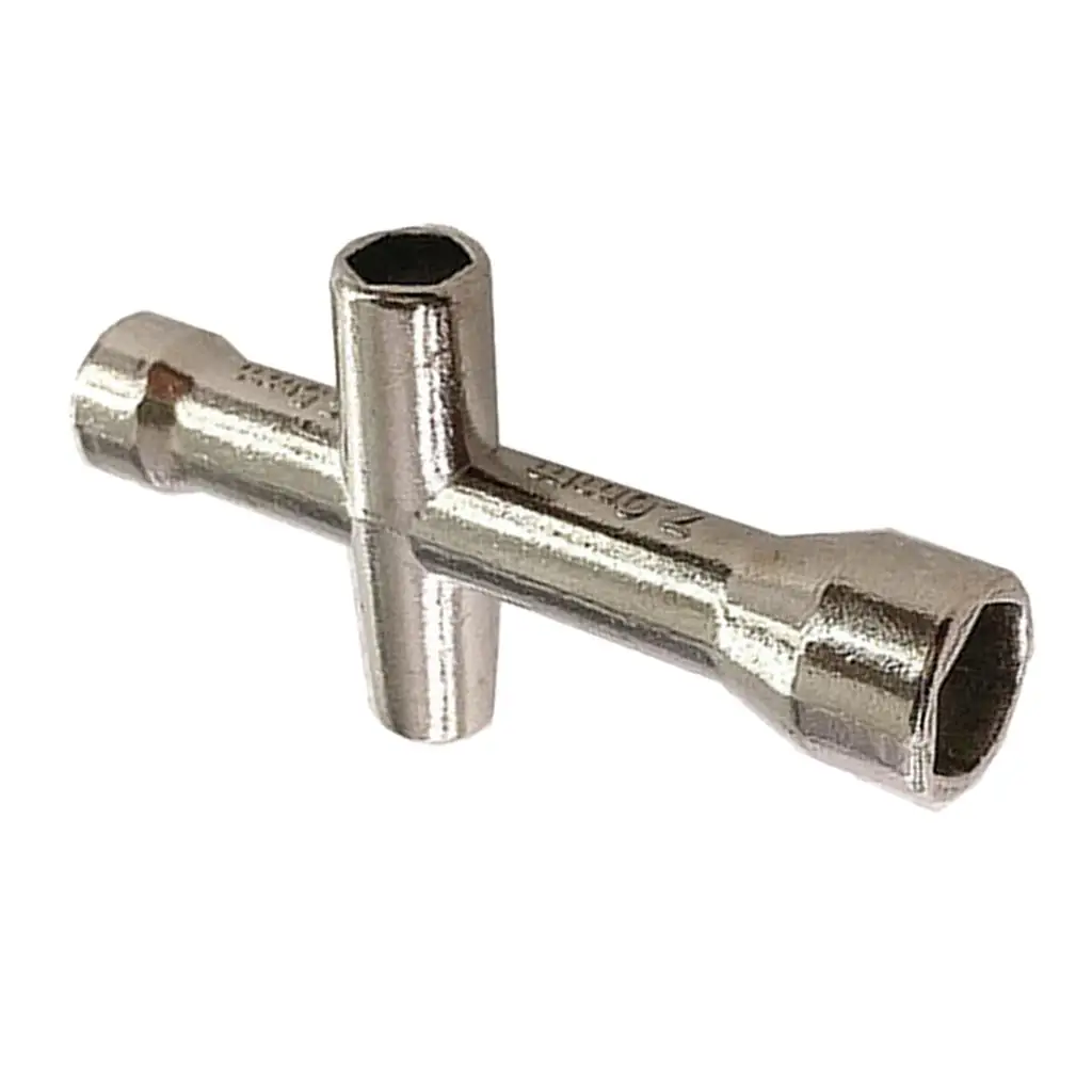 Compact 4 Way Cross Wrench Socket Spanner Metal Multi Size Tool for Vehicle and RC Car Service