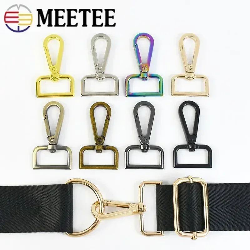 10Pcs 16-50mm Meetee Metal Buckles Handbag Strap Lobster Clasp Swivel Trigger Clips Snap Hook DIY Leather Craft Bags Accessories