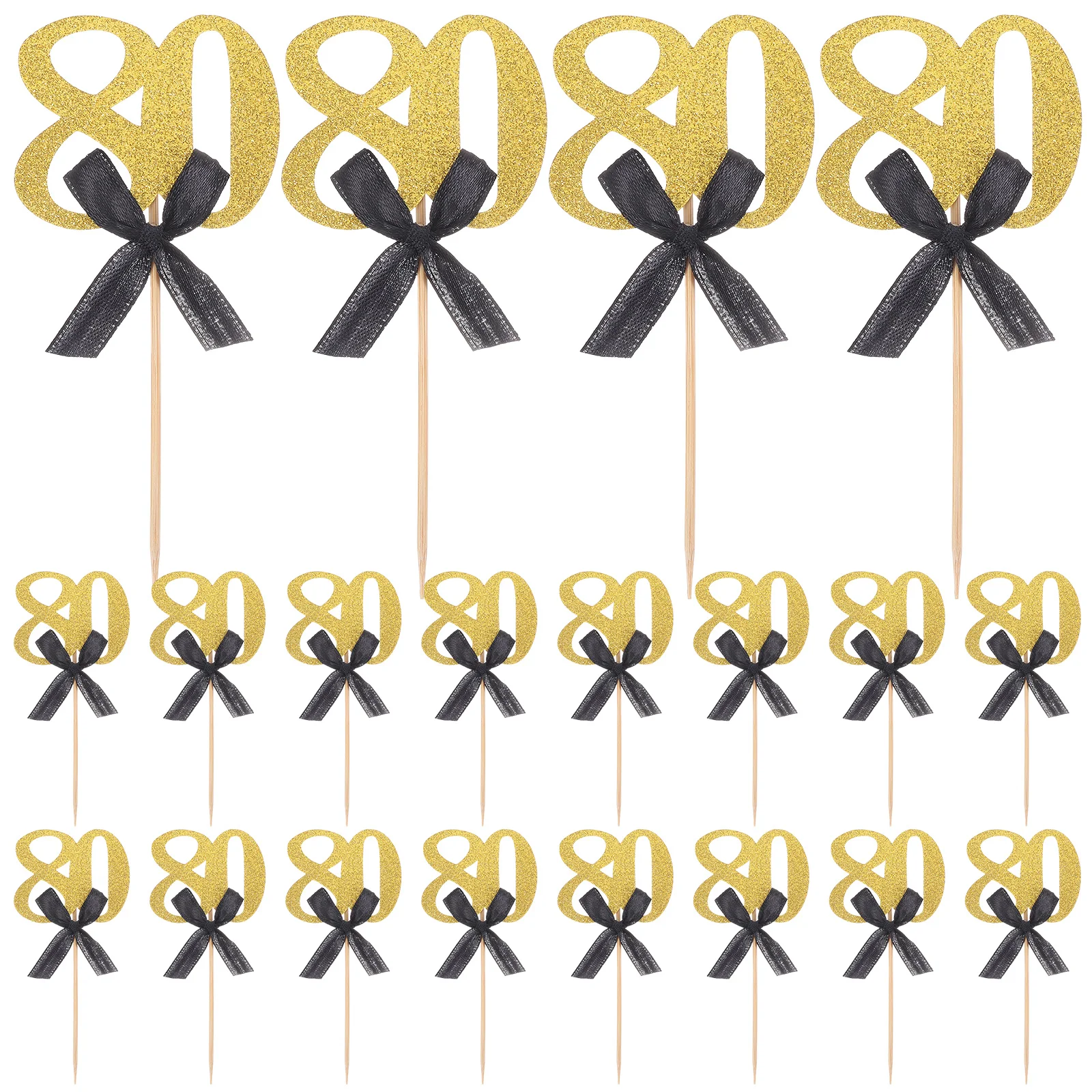

20pcs Birthday Cake Decoration Insert Creative Toppers Party Ornament Festive Bowknot Cake Dessert Personalized