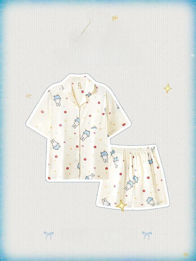 pigiama-in-puro-cotone-con-motivi-cartoon-set-con-cardigan-a-maniche-corte-per-donne-traspirante-e-comodo-abbigliamento-estivo-per-casa