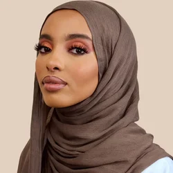 Solid Color Cotton Rayon Hijab Scarf Women Big Size Muslim Headscarf Wraps Shawls Femme Musulman Headband Islamic Turban Bandana