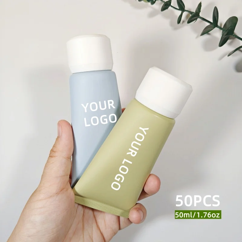 【Logo personalizzato】 50 pezzi personalizzati 50 ml Nero/bianco Copertura opaca Tubo blu/verde Tubo per il corpo Materiale per imballaggio cosmetico