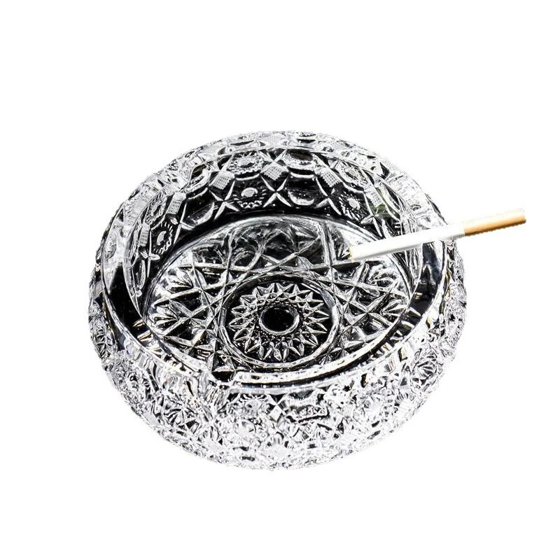 

Crystal glass engraved ashtray men's home ashtray living room ornament