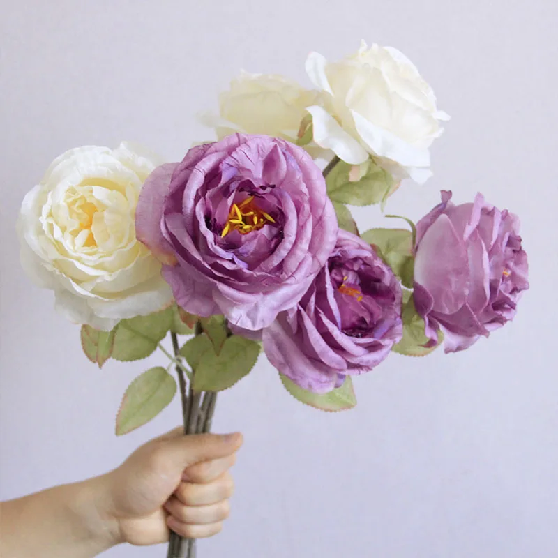 

11PCS Romantic Rose Artificial Flower DIY Silk Fake Flores for Party Home Table Decor Wedding Decoration Valentine's Day Gift